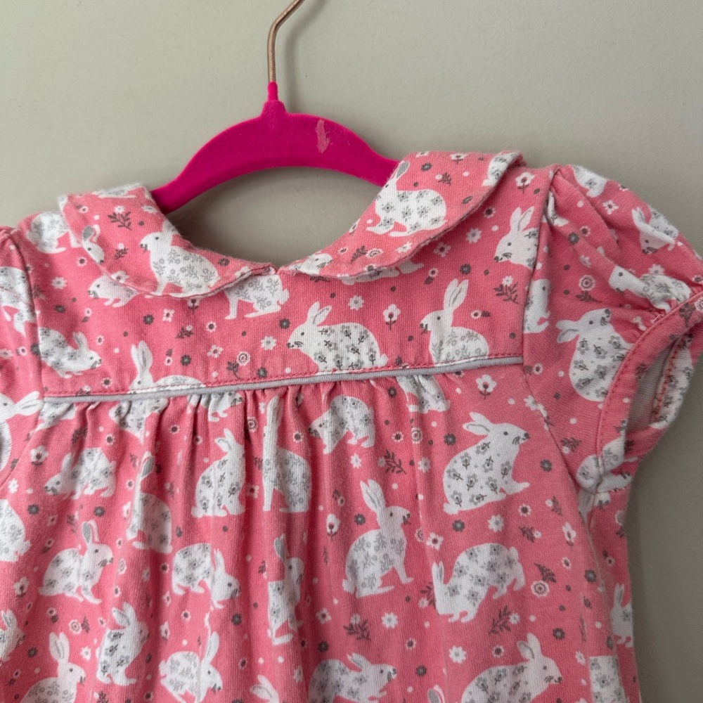 Baby Boden Pink Floral Bunny Dress - Picture 2 of 5